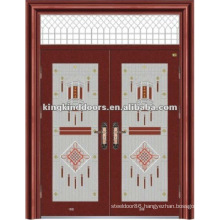 Double Security Door With Windows KKDFB-8009 With CE,BV,TUV,SONCAP